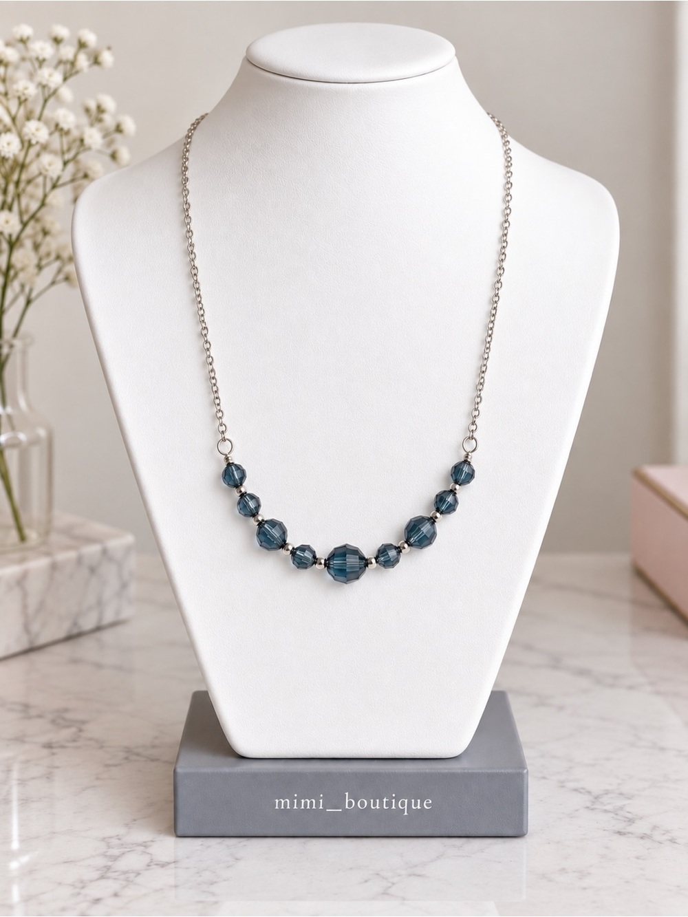 Montana Blue Swarovski Crystal Silver Necklace